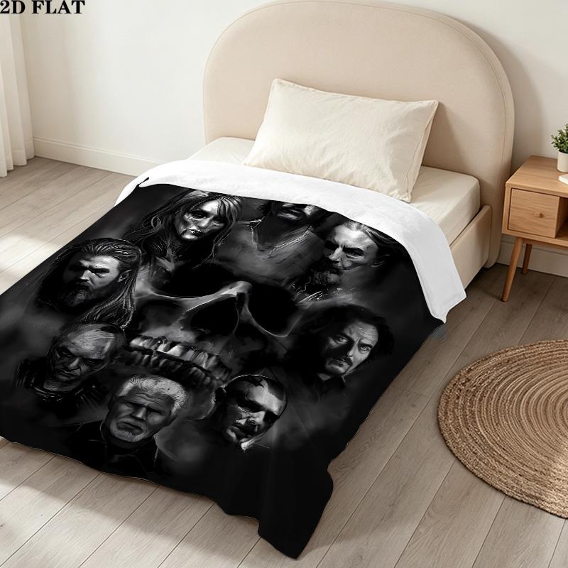 1PC Charles Matthewsons Anarchy Patterned Flannel Blanket Suitable For All Seasons For Home Decor Warmth And Comfort Gifts Holiday Present