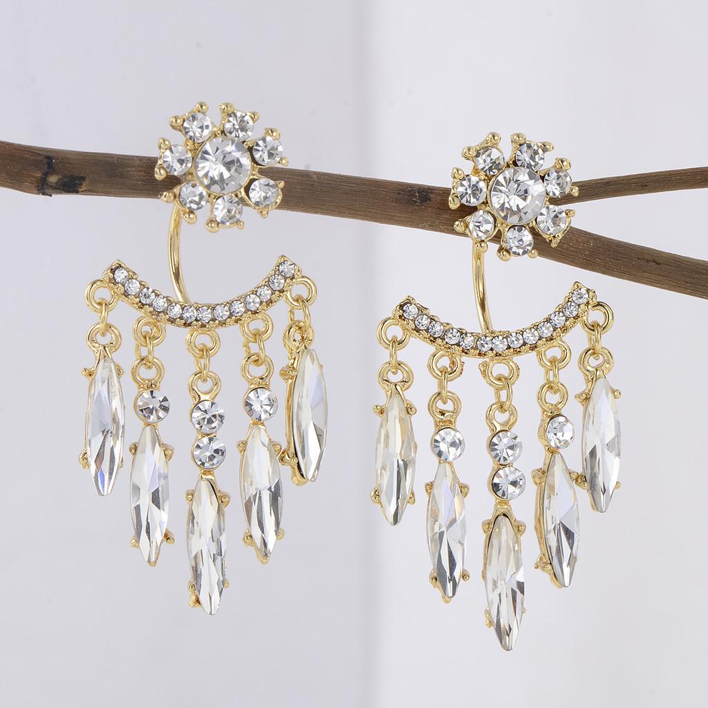 Vintage Ethnic Style Drop Earrings With Crystal For Women Spring