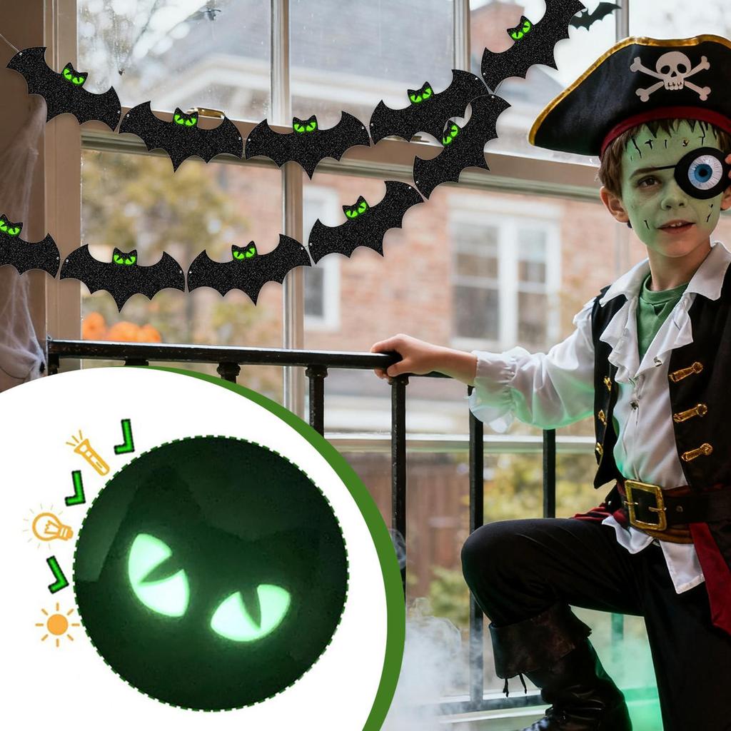 Halloween Bat Ornament Halloween Flag for Halloween Party Scenes Suitable for Decorating Homes and Outdoor Places