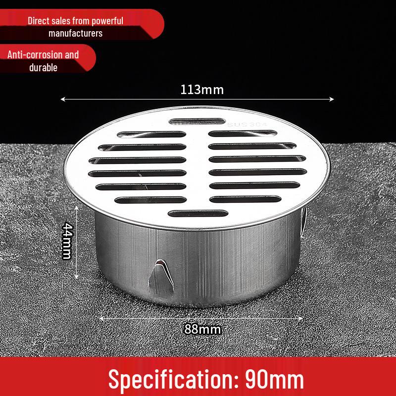 304 Thickened Stainless Steel Round Floor Drain Insert - Outdoor Anti-Clog Mesh Filter for Large Displacement