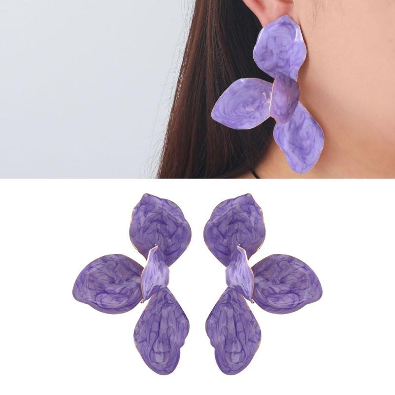 Sophisticated Earrings Ear Jewelry Flower Studs Earrings Unique Ear Pendant Alloy Texture Ear Pin for Fashion Lover
