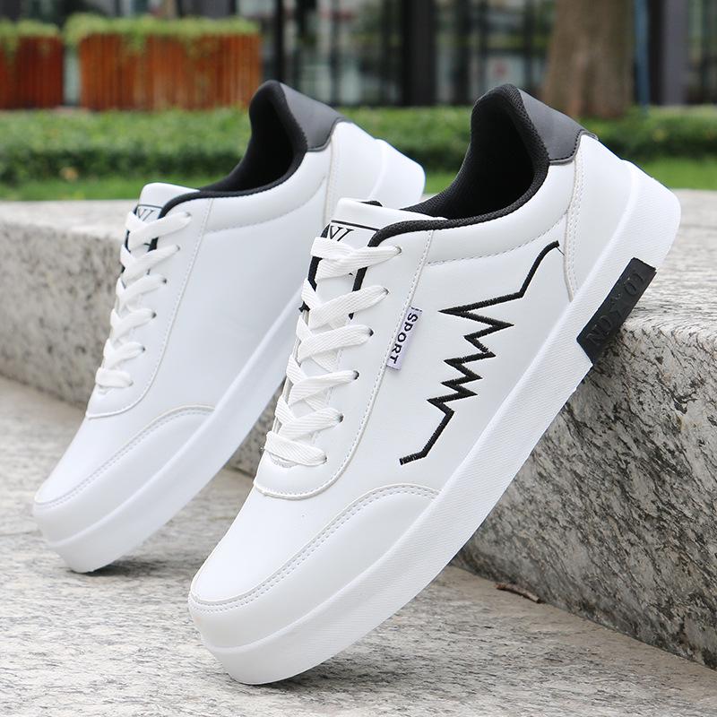 Men's 2024 Spring/Summer Breathable White Casual Korean-Style Sneakers