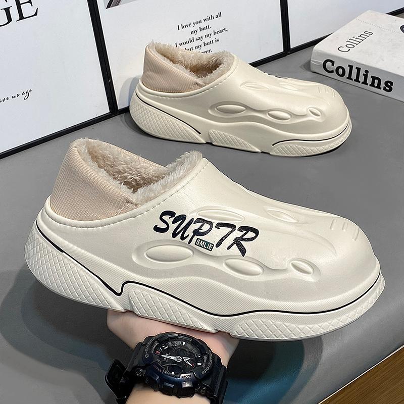 Men's slippers winter outdoor Warm Fluffy slippers 2024 Winter Slippers Home Plush Women Cotton Shoes unisex winter cotton shoes