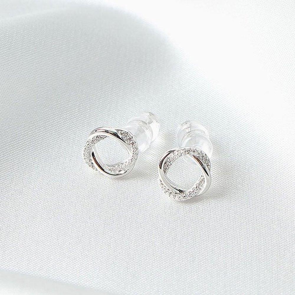 Silver 925 Twist Modern Cubic Platinum Earrings Earrings Earrings Gift Accessories Earrings Fashion Earrings
