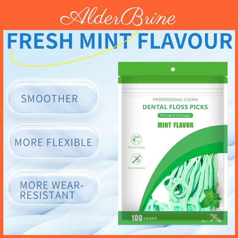Mint 100pcs Floss Dental Flavor Safe Highgrade Toothpick Stick Picks Plastic Toothpicks Ultrathin Peppermint Flavor Teeth Floss
