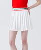 MONBIRDIE GOLF Waist Colored Mesh Skirt Color Line Contrast Mesh Skirt_White