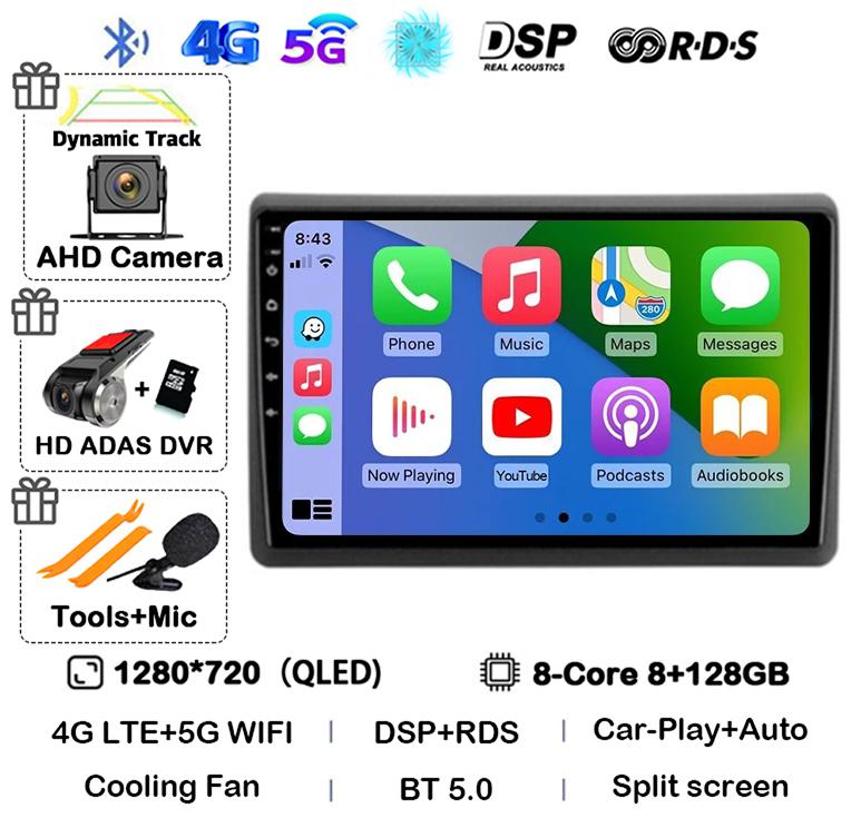 Android 14 Carplay Auto Car Radio Multimedia Player For Renault Master Nissan NV400 Opel Movano 2010-2021 Stereo GPS Wifi+4G DSP