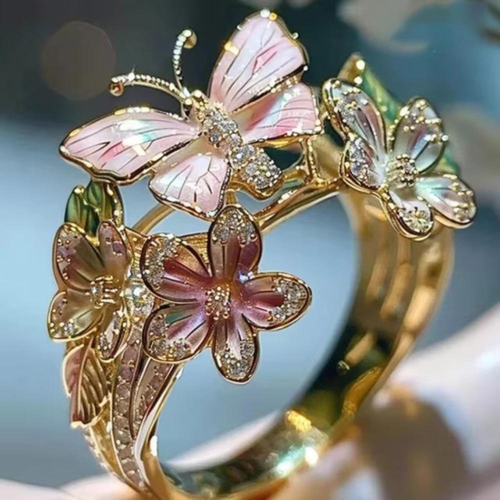 Crafts Vintage Rings Jewelry Accessories Finger Decorations Fashion Butterfly Ring