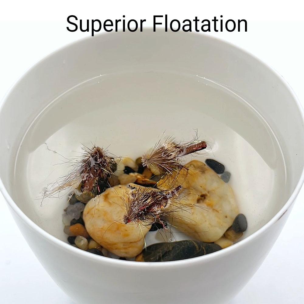 3/6PCS Caddisfly Foam Body Pupa Brown Elk Hair Barbless Hook Floating Dry Fly Mayfly Trout Bass Graying Panfish Fishing Lures