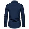 Men Black Long Sleeve Shirt Trendy Contrast Color Uniform Jacket Spring Autumn Casual White Clothing