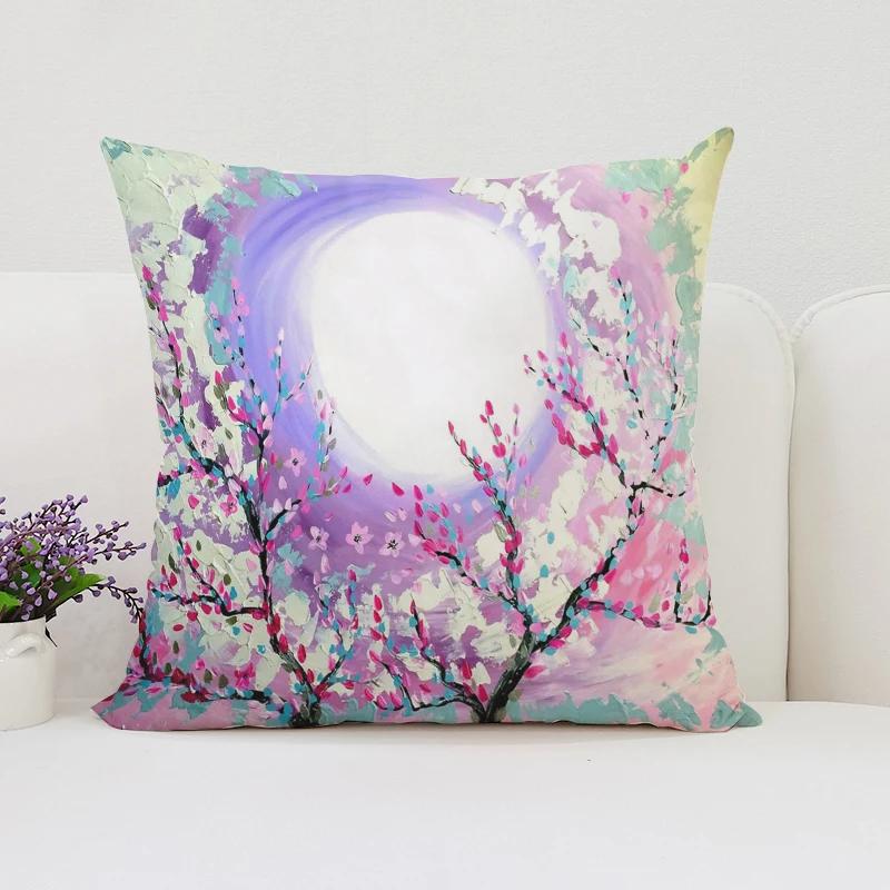 Japanische Kirschblüte Wohndekor Dekorative Kissenbezüge für Wohnzimmerkissen Ästhetische Raumdekoration Kissenbezug 45*45