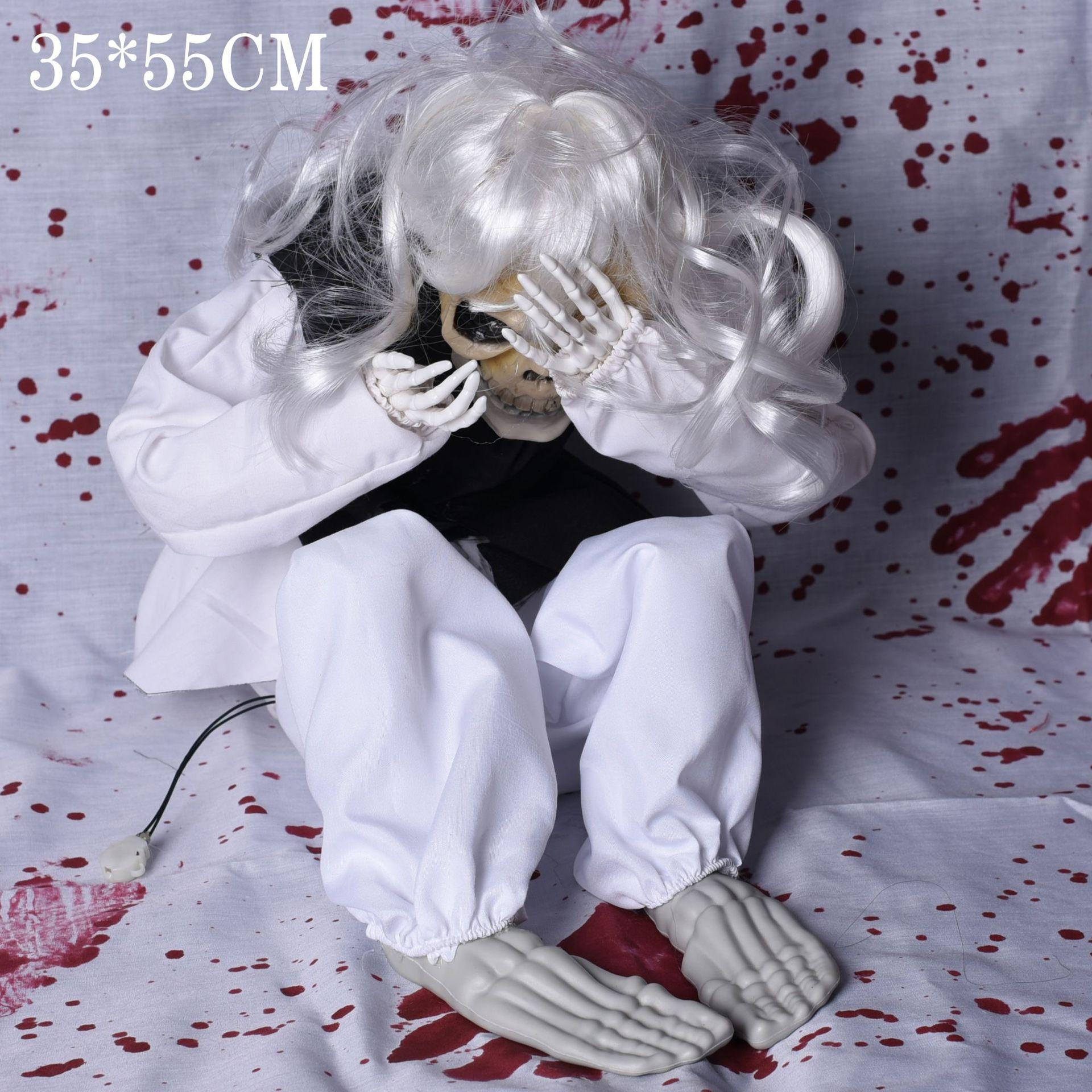 

Хэллоуин Реквизит Звуковой Датчик Череп Стучащий Стонущий Электрический Дом Ужасов Мигающие Синие Огни Украшение Привидение Рабочий Стол