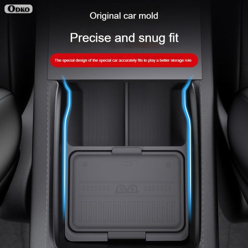 For Tesla Model Y Juniper 2025 Storage Box Center Armrest Hidden Box Cup Holder Organizer Interior Accessories