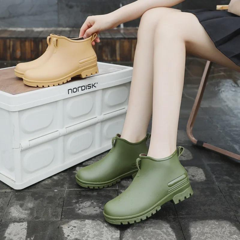 Men's & Women's Non-Slip, Waterproof Rain Boots - Fashionable, Warm, Velvet-Lined Rubber Shoes for Students and Outdoor Wear