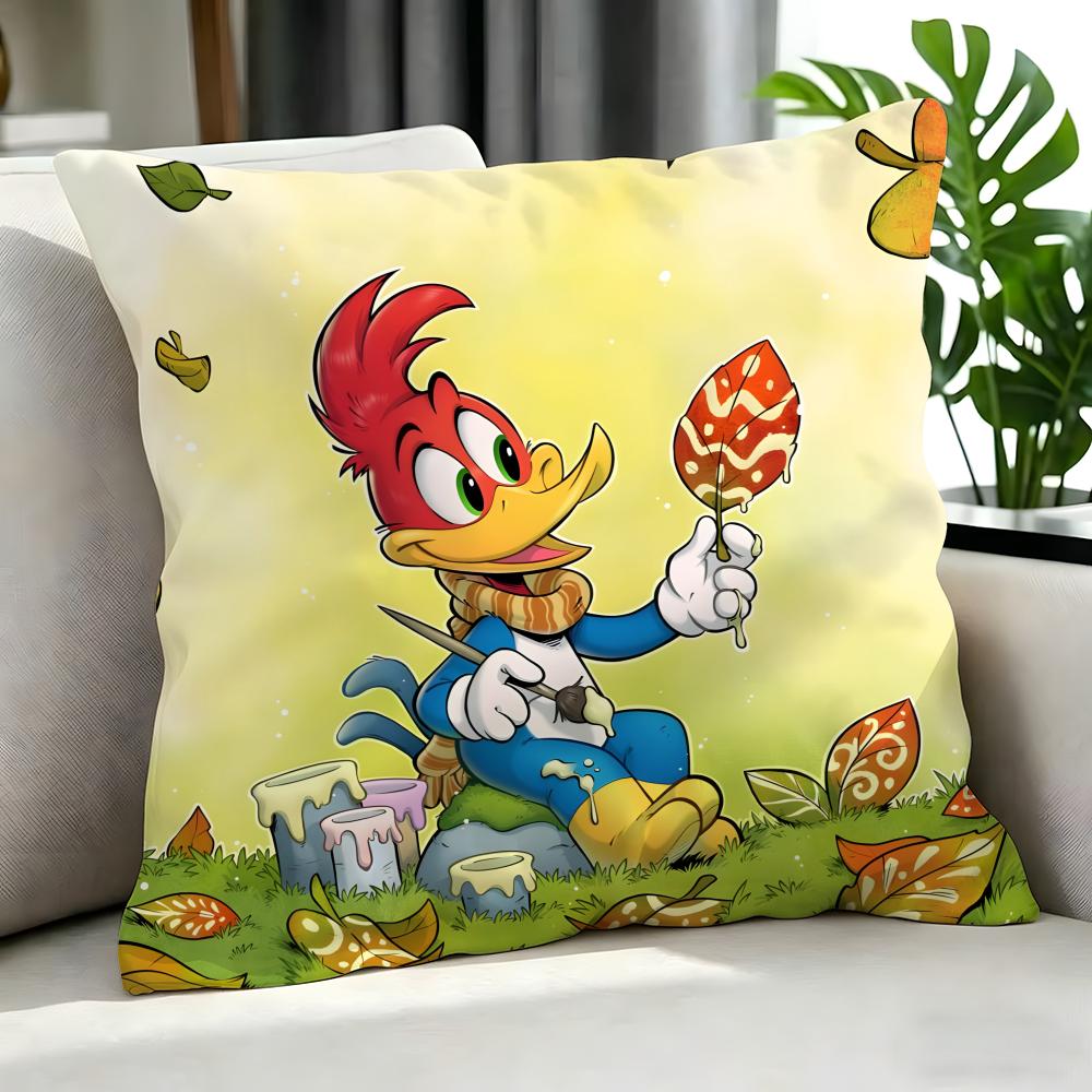 Cartoon Woody Woodpecker Cushion Cover Cushion Cover Set 4Pcs 50x50 45x45 40x40 Pillowcase Decorative Sofa Home Decor