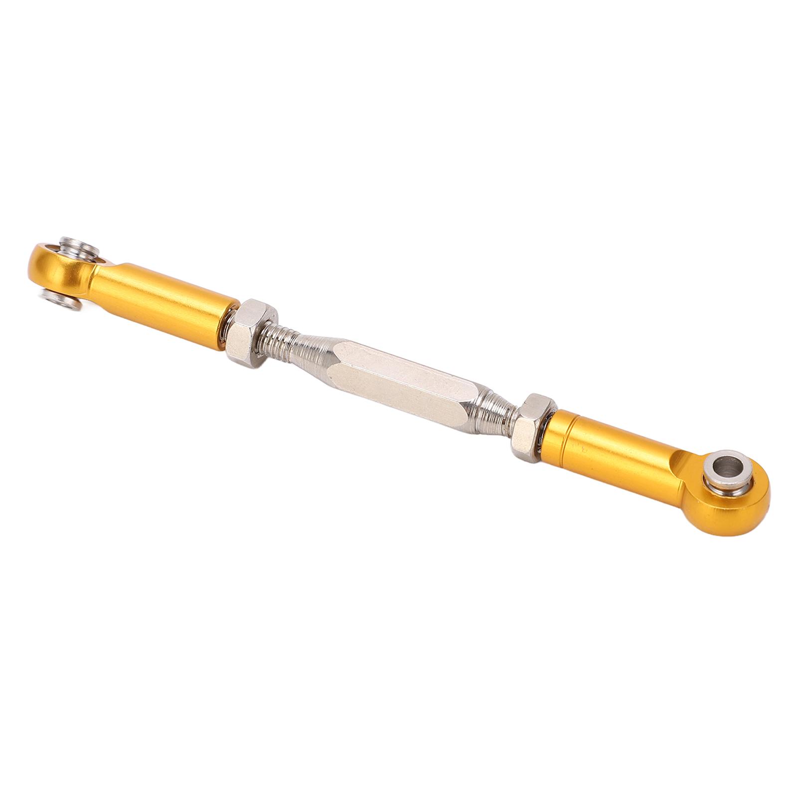 

Adjustable RC Servo Link Pull Rod Metal Steering Tie Rod for JLB 110 RC Truck CarsGold
