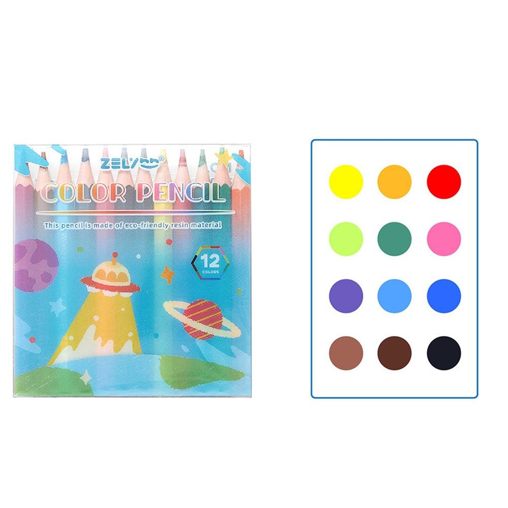 

12/24/36/48 Colors Color Pencil Erasable Writing Sketching Pencil Wooden Pencil School Office 12Colors-3.5inch
