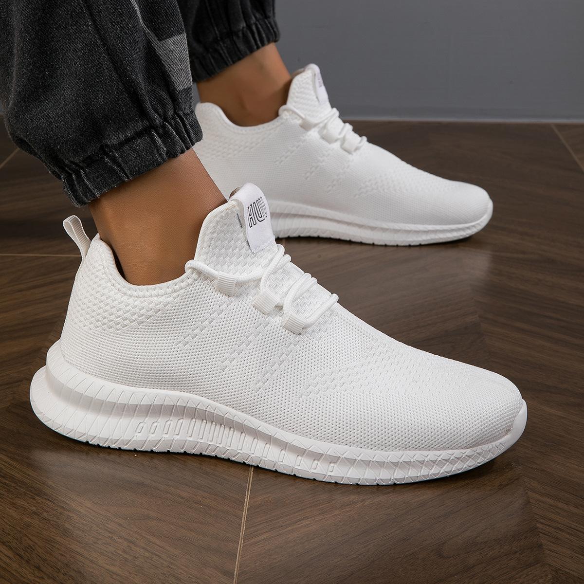 

Мужские дышащие повседневные кроссовки Flyknit - легкие сетчатые дышащие износостойкие нескользящие кроссовки минималистского дизайна 39