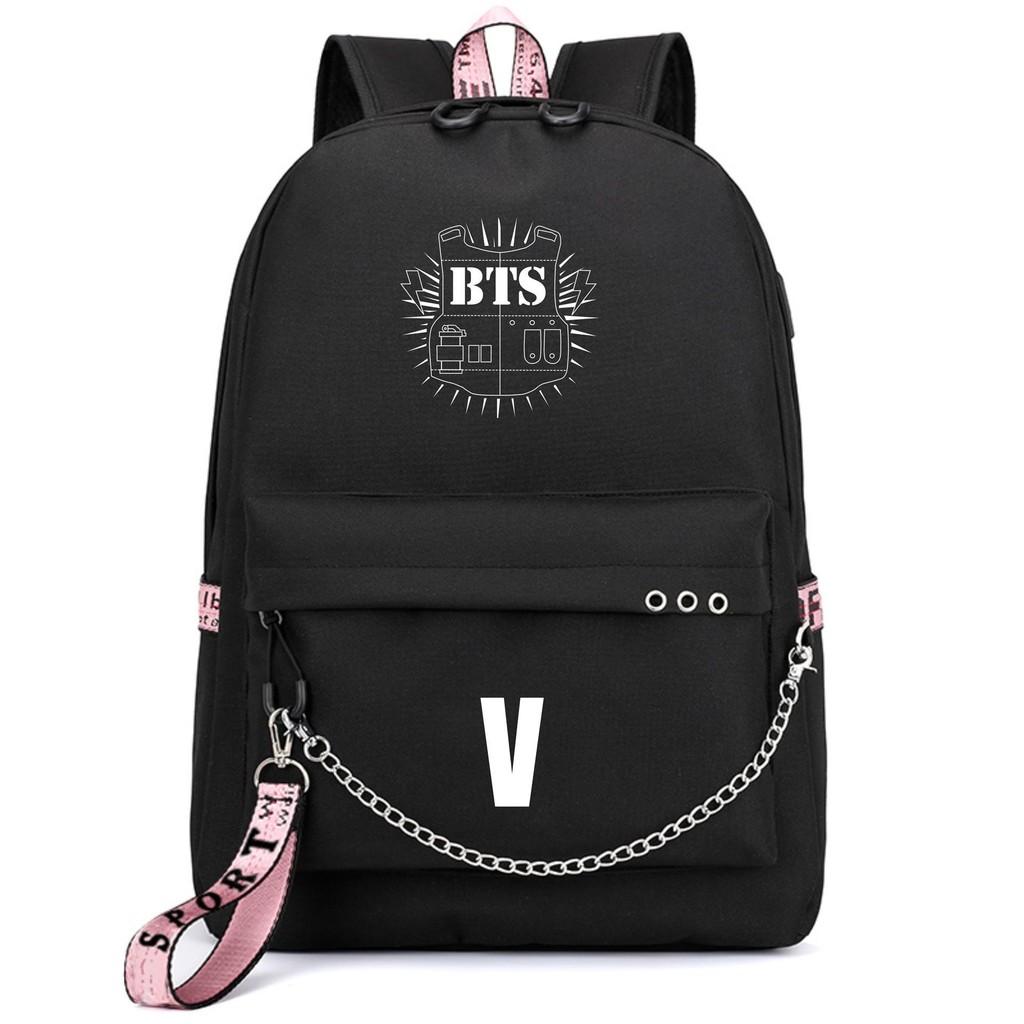 Kpop Bangtan Boys Bts Backpack Usb Charging School Bags Rucksack Bags Travel