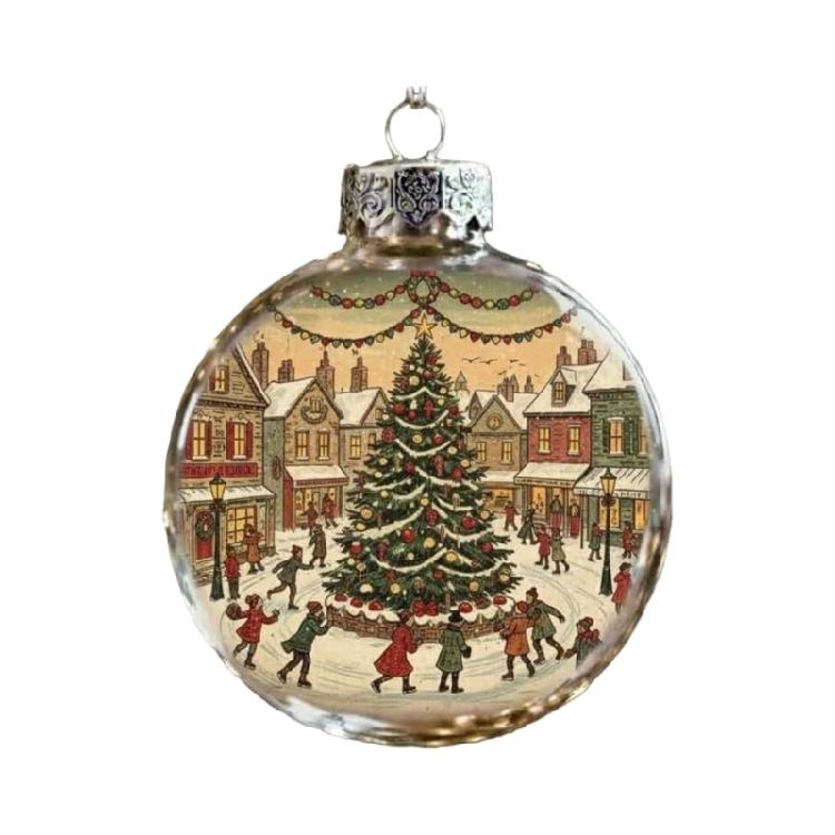 

Festival Acrylic Christmas Tree Ornament Vintaged Design Shatterproof Decoration Easy Hanging Holiday Accessories