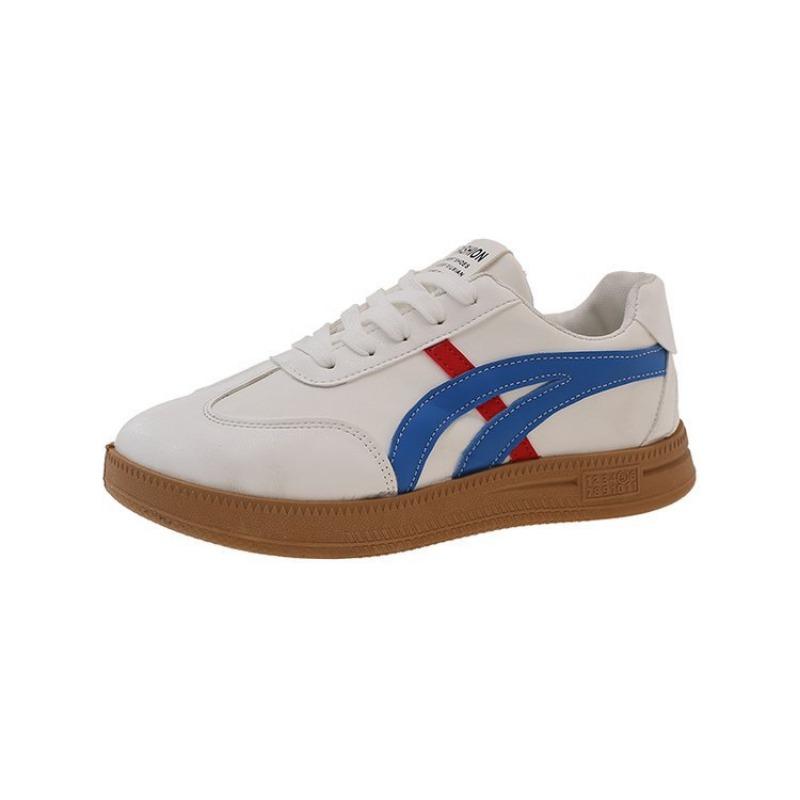 

Цветовая гамма, шнуровка, белые туфли, осенняя новая мода, женская обувь, студенческая, универсальная, уличная обувь 40 синий