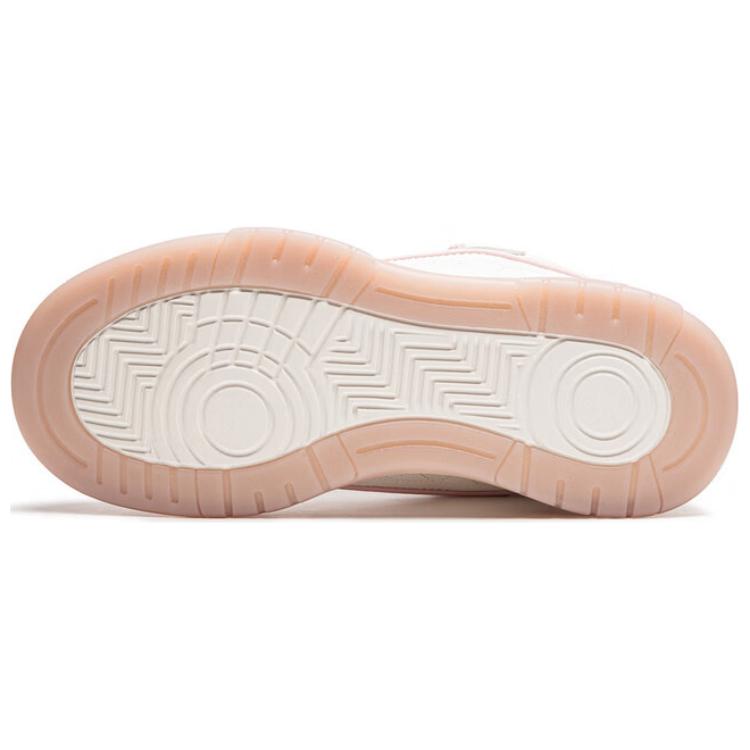 Li Ning Tpu Synthetic Leather Journey 2.0 Comfortable Versatile Wear-Resistant Non-Slip Low-Top Skate Shoes Women Sneaker White Pink AGCU092-8