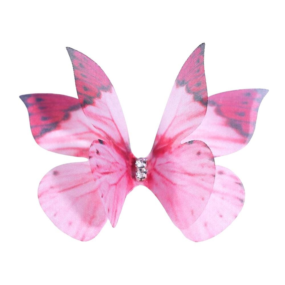50Pcs 3D Organza Fabric Butterfly Appliques Clothes Sewing Patch  Bridal Hair Accessories