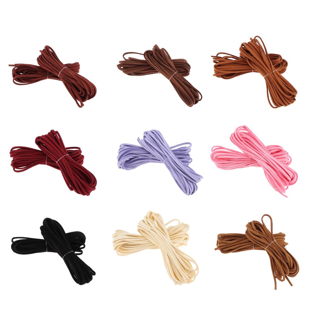Suede Leather String for Jewelry Making Flat Artificial Leather Cord 5m Thread DIY Bracelet Necklace Accessory Supplies