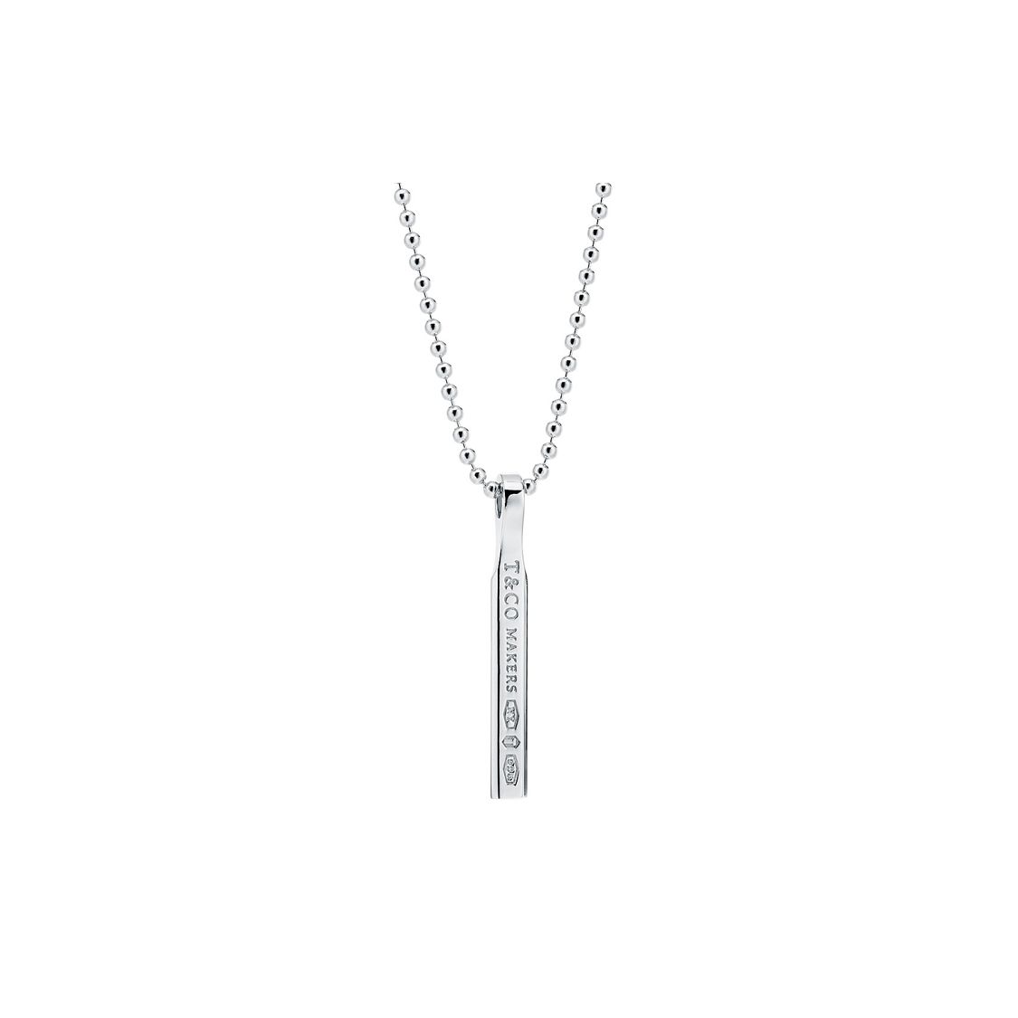 

Tiffany 1837 Makers Series Silver Bar Pendant Necklace Men necklace 63448516 Silver