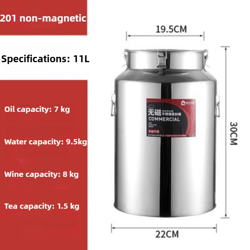 304 Stainless Steel Sealed Jar Food Grade Oil Barrel Milk Tea-leaf Transportation Barrel Wine Drum Sealed Tank