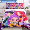 Kpop cartoon 3pcs K-pop music group Bedding set,Ideal for Bedroom, Dormitory,Including Duvet Cover And 2pcs Pillowcases,Fan gifts
