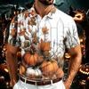 Men's Halloween Print Polo Shirt Short Sleeve Breathable Mesh Lightweight Casual Collared Top for Seasonal Wear
