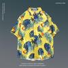 Japanese Hong Kong-Style Floral Hawaiian Shirt - Unisex Summer Short-Sleeve Retro Beachwear
