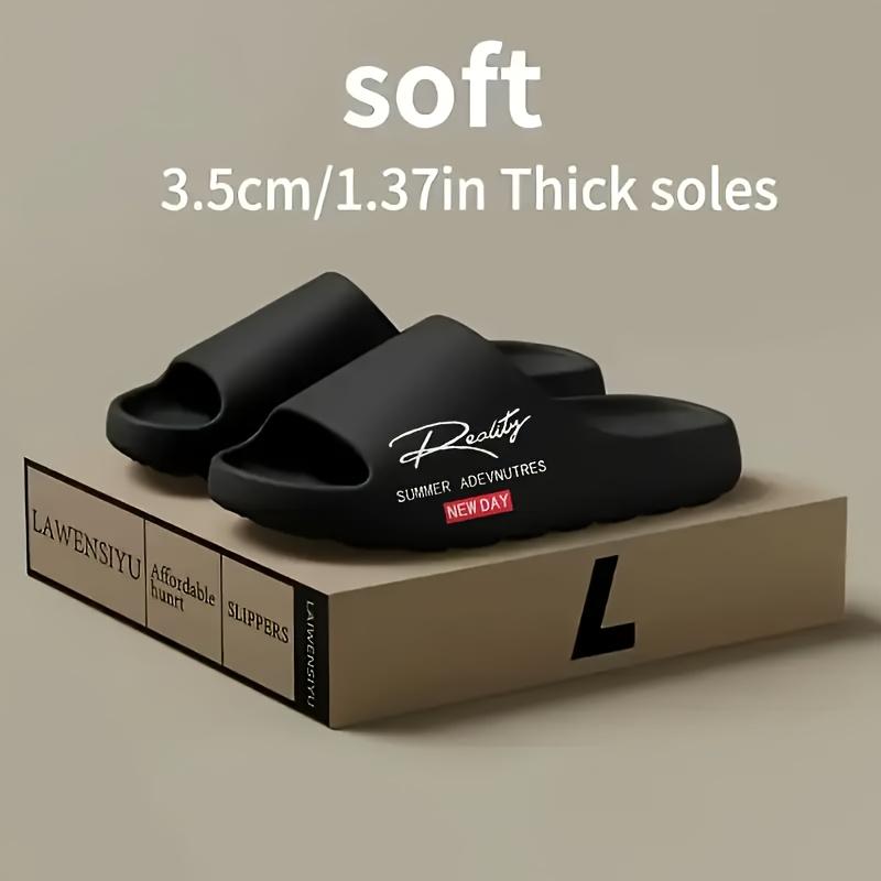 

2025 Summer Adventure EVA Slides - Non-Slip, Thick Sole, Casual Graphic Printed Slippers for Indoor & Outdoor Use 48-49 чёрный