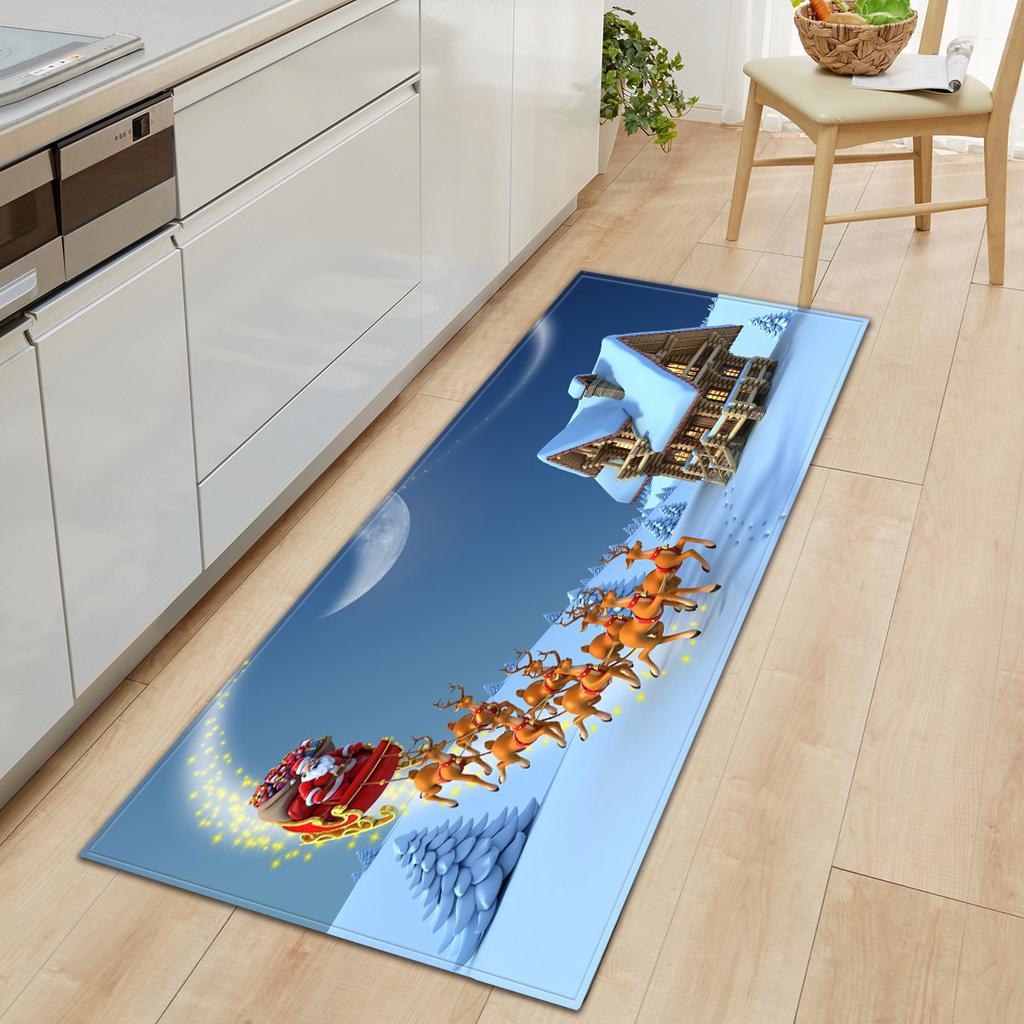 Christmas Porch Entrance Mat Kitchen Absorbent Strip Bathroom Non-Slip Mat Bedroom Living Room Carpet Floor Mat