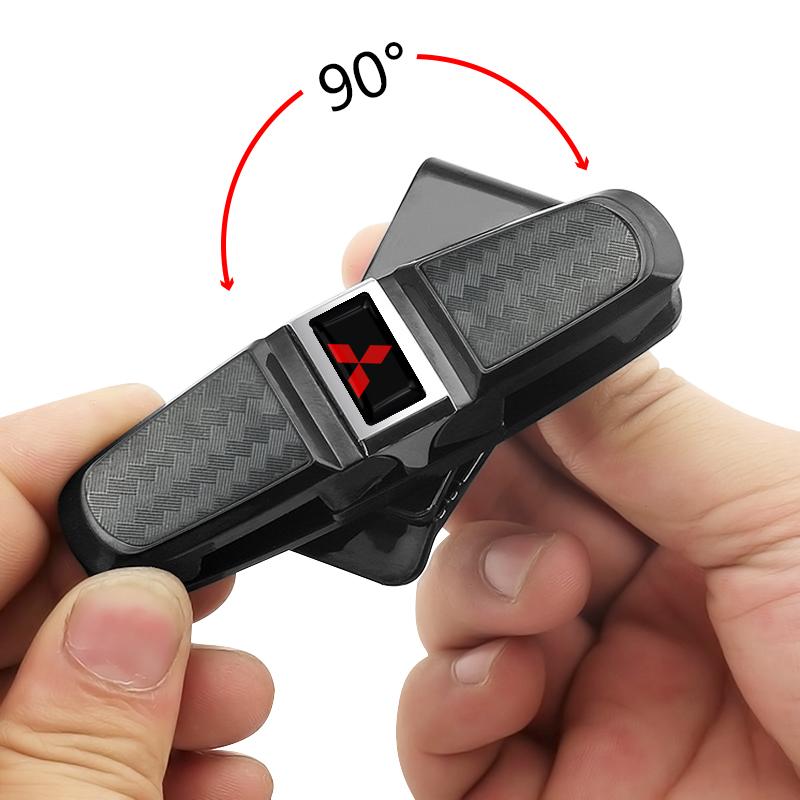 Car Sun Visor Glasses Box Universal Sunglasses Clip Card Ticket For Mitsubishi Lancer 9 Ex Evo ASX L200 Colt Pajero Sport