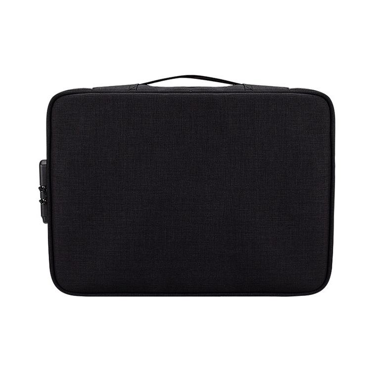 ZJ02 Waterproof Polyester Multi-layer Document Storage Bag Laptop Bag for All Sizes of Laptops, with Password Lock