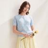Zhaojun 2026 S/S Women's Mulberry Silk Retro Jacquard Knit Short Sleeve Cardigan