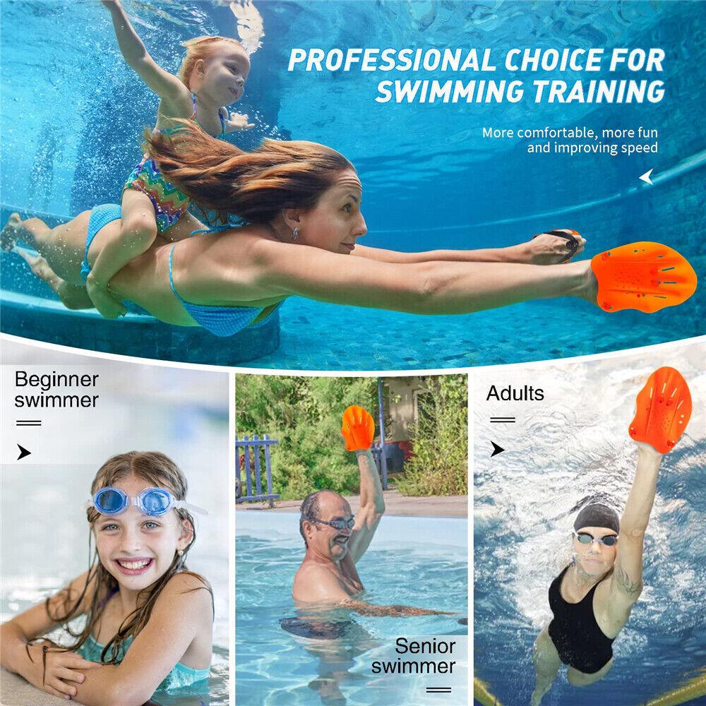 Aquatic Gloves Webbed Swimming Training Hand Paddles Water Swim Training Paddle