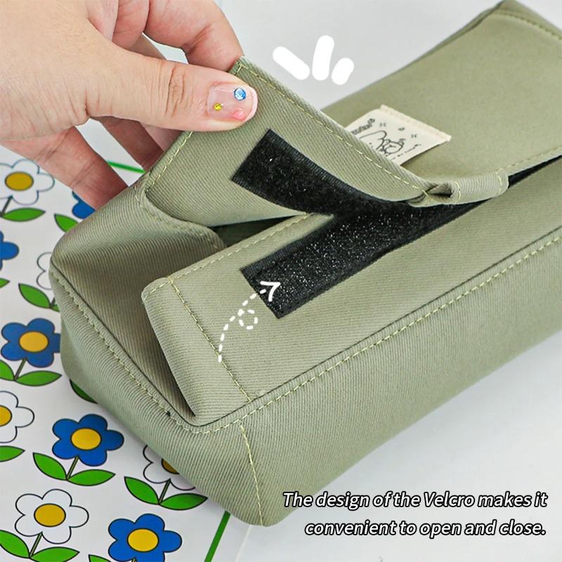 INS Style Puppy Printed Pencil Bag Large Capacity High-value Creative Square Pencil Bag School Student Storage Supplies