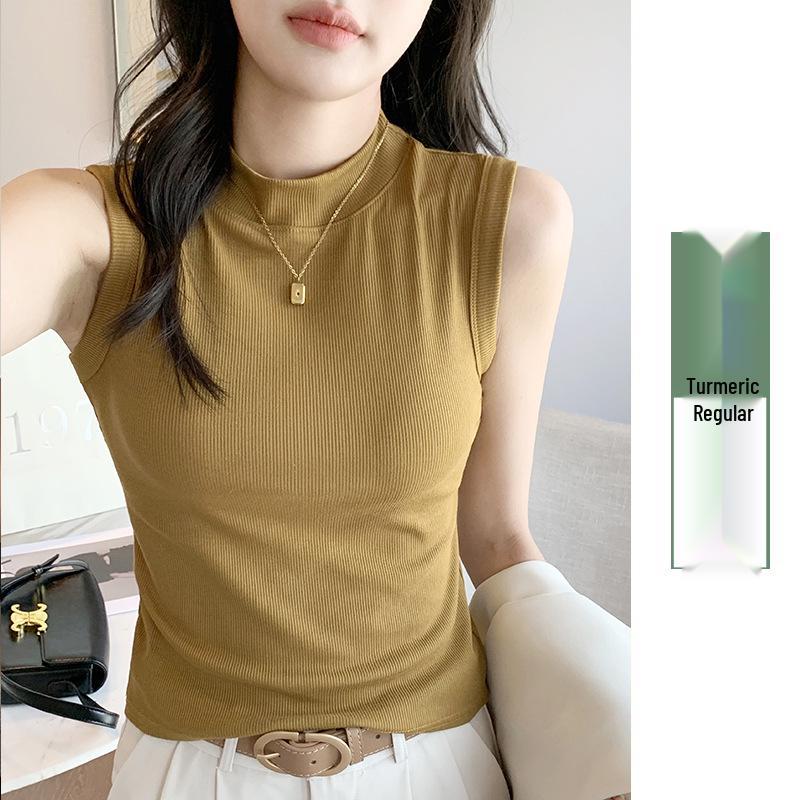 H520 Women's Sleeveless Ribbed Round Neck Camisole - Covers Underarm Fat, Perfect As Top or Undergarment