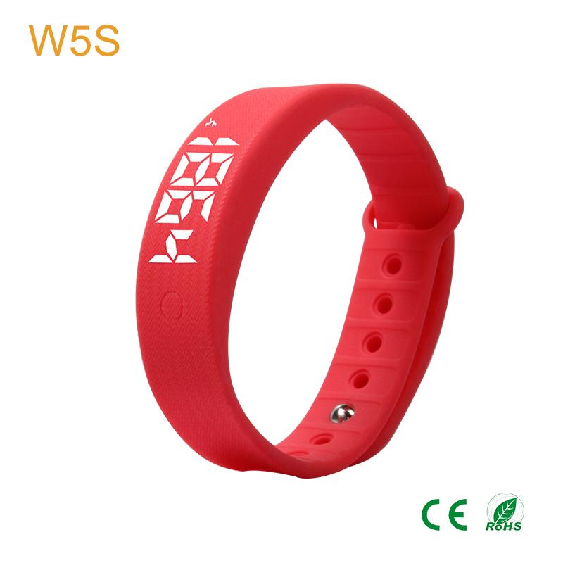 W5S Simple Environmental Temperature Watch 3d Pedometer Digital Silicone Bracelet Watch