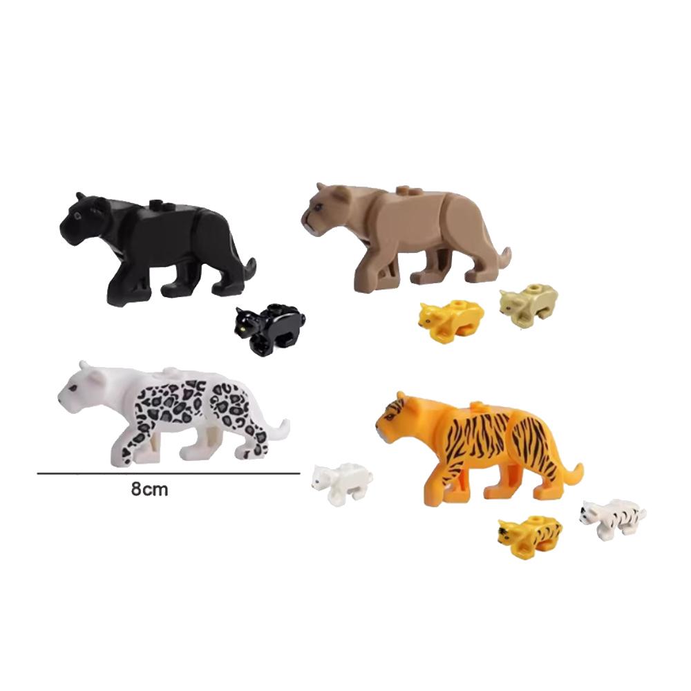MOC Şehir Hayvan Yapı Taşı Fars Fil Zırhlı Katır Kaplan Leopar Kartal Kuş Ayı Kurt Panda Kedi Oyuncak Hediye Mini Tuğlalar Q71