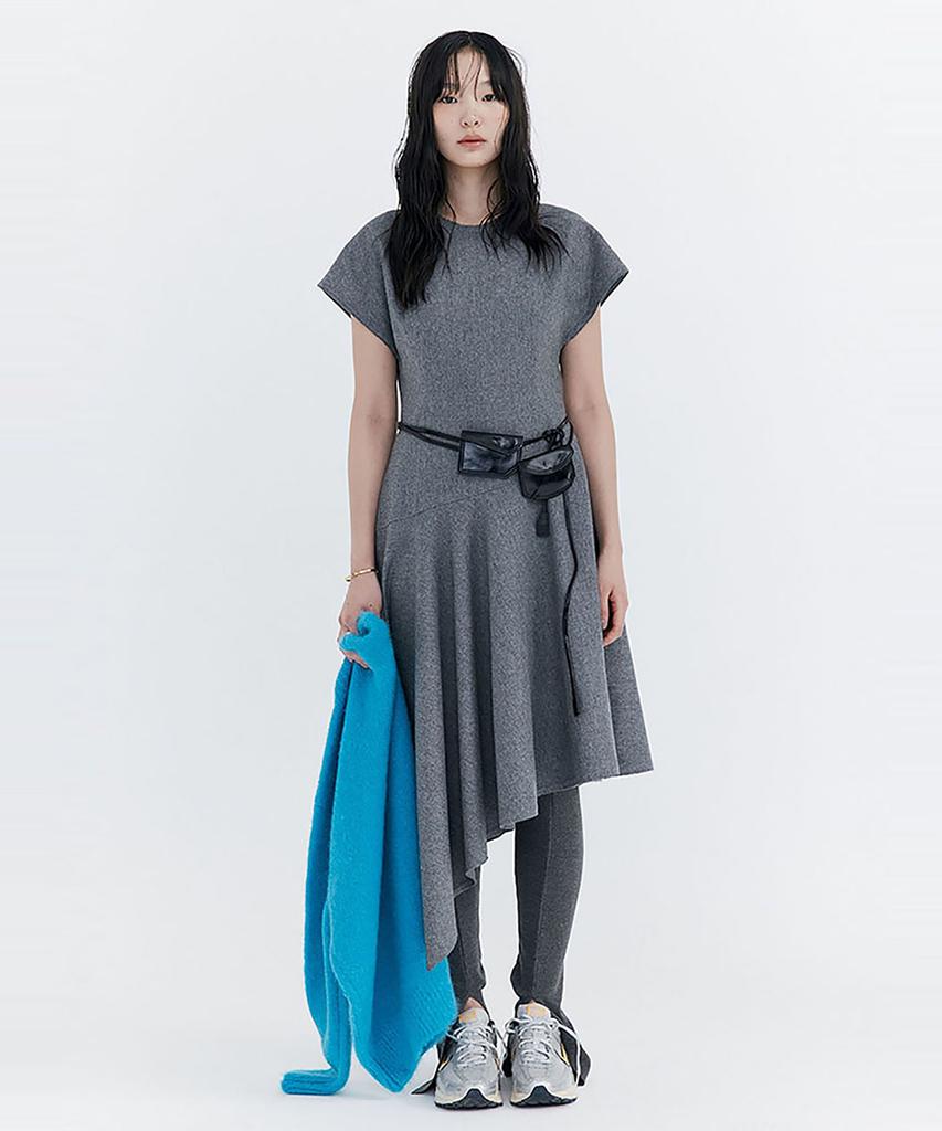 WNDERKAMMER Raw-Cut Wool Dress_Grey