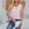 Women's Top Solid Color V-Neck Sleeveless Cut-out Vest