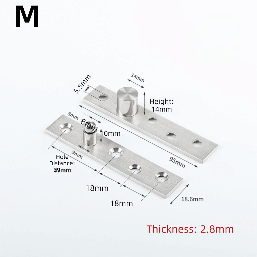2 Pack Stainless Steel 360 Degree Rotation Door Pivot Hinge Small, Medium, Large Top and Bottom Mount Up Down Shaft Pivot Hinge