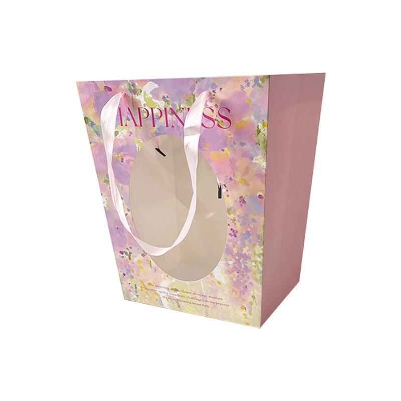 Xin Sheng Influencer Original Oil Painting Window Bag for Fresh Flower Arrangements and DIY Floral Art.