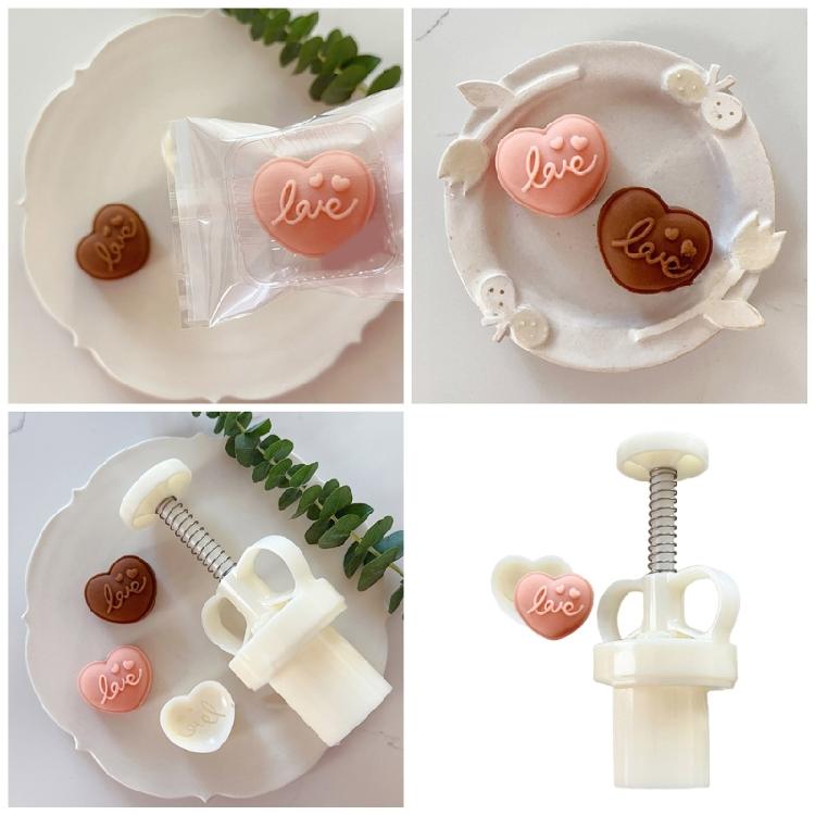 MidAutumn Festival Mooncake Maker Love Heart Moon Cake Mold Cookie Stamps