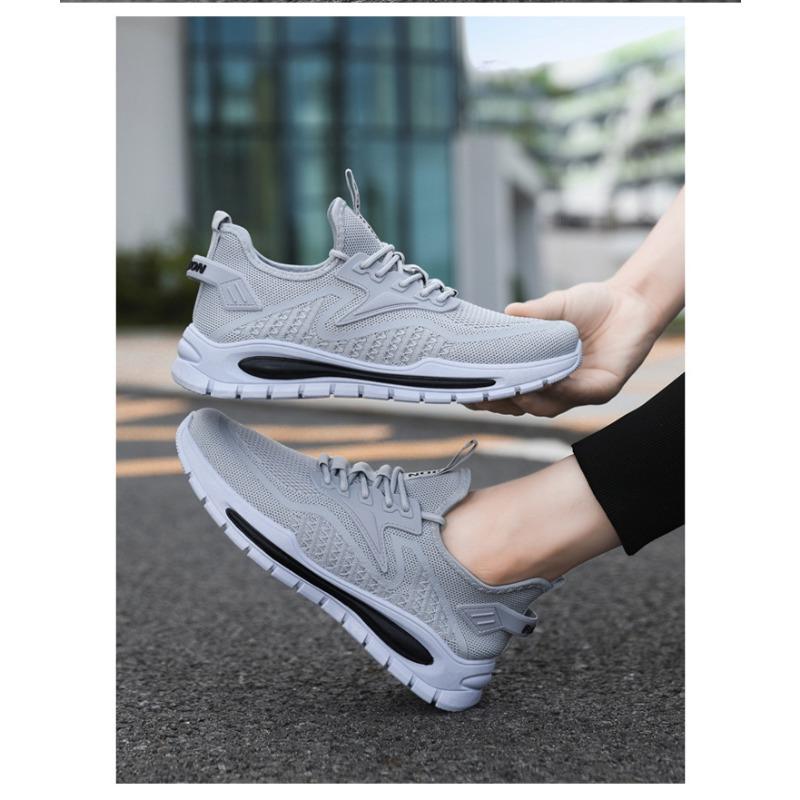 Men's Large Size Breathable Flyknit Mesh Comfortable Athletic Running Sneakers.