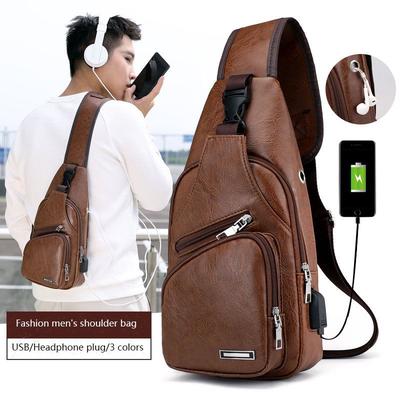 Men Crossbody Bag Travel Oxford Chest Bag Male Sling Bag Daily Life Daypack Messenger Bag Shoulder Purple